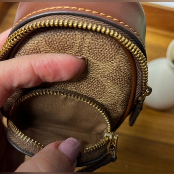Coach Brown Mini Backpack Keychain - Picture 5 of 7